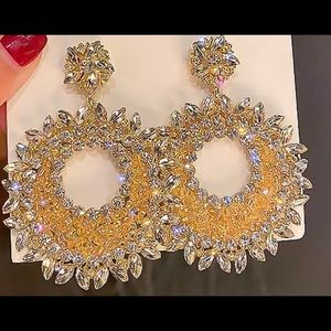Gold and silver big earrings